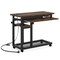 Rolling C Table with Charging Station, Mobile Side Table for Sofa and Bed